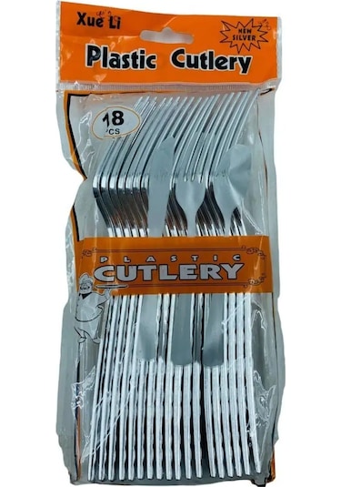 Bursa Pazari Tek Kullanımlık Plastik Çatallar Krom 18 Adet 136433004 Diğer