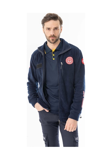 112 Acil Tıp Teknisyeni Fermuarlı Polar Ceket Unisex Att006 Lacivert