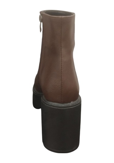 Ventes 914301z 8 Cm Platform Topuk Yandan Fermuarlı İçi Polarlı Günlük Kadın Bot Kahve