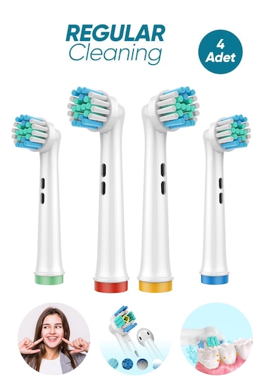 Echo Home Regular Cleaning Oral-B Uyumlu Yedek Başlık 4'lü
