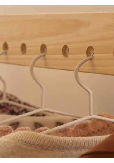 Ahşap Askı Raf Vestiyer 160x100 Cm Açık Kahverengi