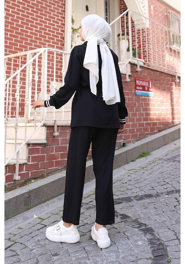 Ribana Detaylı Takım Siyah Siyah