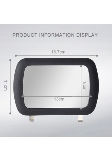 Pazly Dm-071 Araç Güneşlik Pp+cam Makyaj Aynası, Araba Plaka Klipsli Ultra Clear Ayna Yüksek Kaliteli