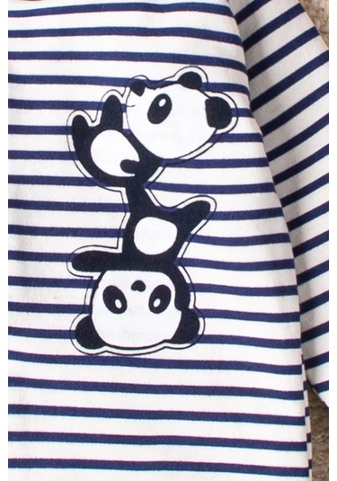 Mai Perla Organik Panda Desenli 3 Parça Tulum Seti Mai122 Siyah