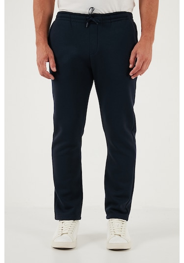 Buratti Pamuklu Regular Fit Normal Bel Şardonlu Erkek Eşofman Altı 5908040 Koyu Lacivert