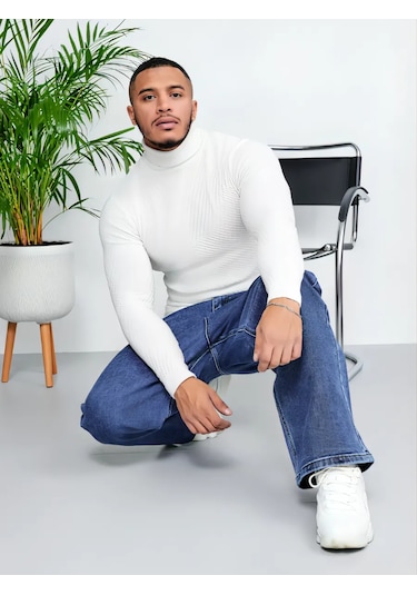 Sagezza Düz Boru Paça Geniş Jean 222840115 Mavi