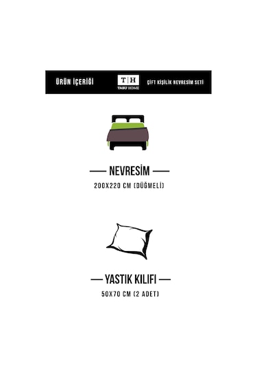 Tabu Home %100 Pamuklu Spring Çift Kişilik Nevresim Seti Beyaz - Toprak
