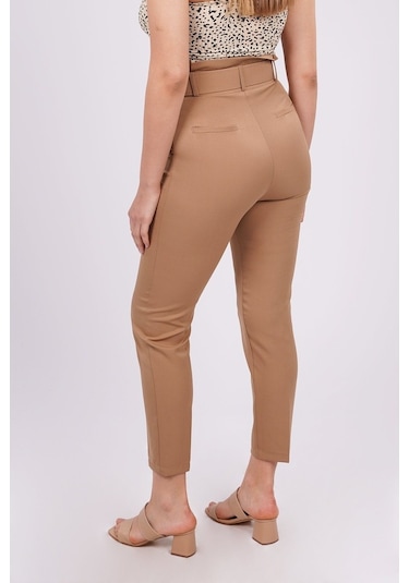 Gabria Kadın Bel Kemerli Pantolon Camel