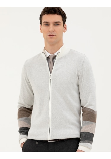 Pierre Cardin Erkek Ekru Triko Hırka 50278102-vr019 Ekru