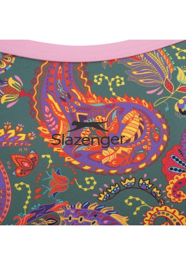 Slazenger Thinstrap Kadın Yüzücü Yeşil / Pembe Mayo