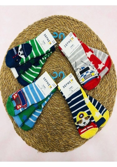 12-18 Aylık 12'li Erkek Bebek Çocuk Pamuklu Çorap-688 ÇoK Renkli