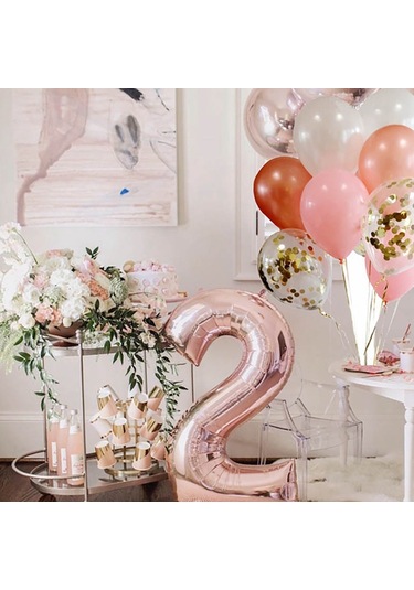 2 Adet 40 İnç Alüminyum Folyo Numarası Balonlar Doğum Günü Düğün Nişan Partisi Dekor Çocuk Balosu Malzemeleri 1-altın