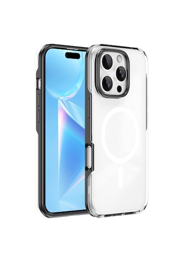 iPhone 16 Pro Max İle Uyumlu N52sh Mıknatıslı Güçlü Magsafe Şarj Özellikli Telefon Kılıfı Kapak