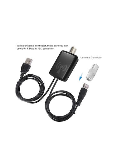 Wezone Dijital Tv Anteni Sinyal Güçlendirici 25db - Ev İçi Hd Kanallar, Alım Aralığı Genişletici, Evrensel Bağlantı - Beyaz Özel Bölgeler Hariç