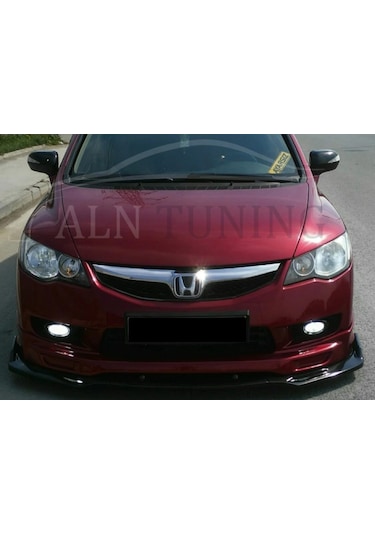Honda Civic Fd6 Ön Lip Ön Tampon Eki 3 Parça Parlak Siyah