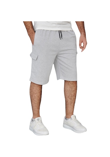 Kargo Cepli Pamuklu Erkek Şort Gri