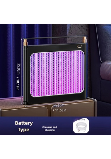 Xuweiwei Usb Şarj Edilebilir Sivrisinek Öldürücü Lamba Koyu Siyah 1200mah Taşınabilir Stand Asma Tasarımı İç Mekan Seyahat Kamp İçin