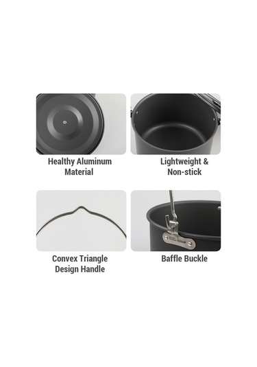 Ebitda Küçük Ve Çok Renkli Kamp Asma Tencere 8l, Dış Mekan Mutfak Çok Renkli