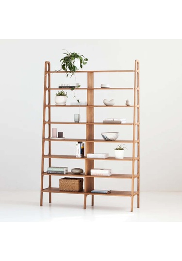 Woodesk Presa, Ahşap Kitaplık Ve Raf Ünitesi, 190x140, Tik Renk