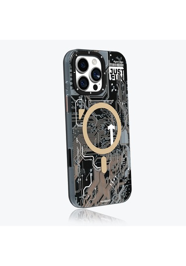 İphone 16 Pro Max Kılıf Magsafe Uyumlu Kamera Denetim Butonlu Youngkit Technology Serisi Kapak Gold