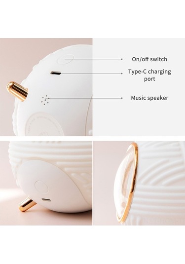 Tongxida Kedi Şekilli Müzikli Gece Lambası - 3 Işık, 6 Hr Zamanlayıcı, Usb Şarjlı, 110x108mm Diğer