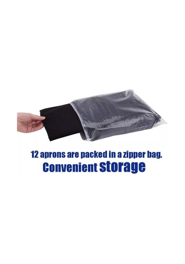 10 Paket Önlük - Unisex Siyah Önlük Toplu 2 Geniş Cepli Siyah