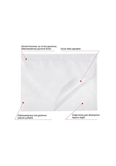 Yapışkanlı Fatura Evrak Cebi, Plastik 19x26 Cm 1000 Adet