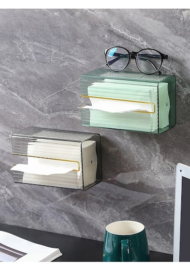 Grey-worthbuy Doku Kutusu Duvara Monte Tuvalet Mutfak Kleenex Tutucu Banyo Islak Mendil Tutucu Peçete Kağıt Kutusu Yüz Maskeleri Saklama Kutusu