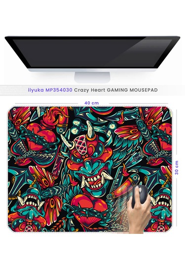 İlyuka Mousepad 40x30cm Gaming Oyuncu Mp354030 Crazy Heart