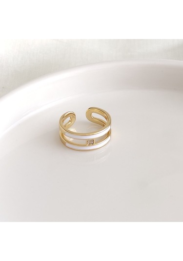 Xupıng Gold 14 Numaraya Kadar Ayarlanabilir Beyaz Mineli Yüzük Beyaz