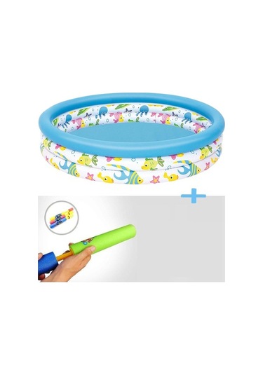Trendooze Su Renkli Pompalı Havuzu, Desenli Çok Çocuk Cm Boğum Bestway 51009, 3 122x25 İe Çok Renkli