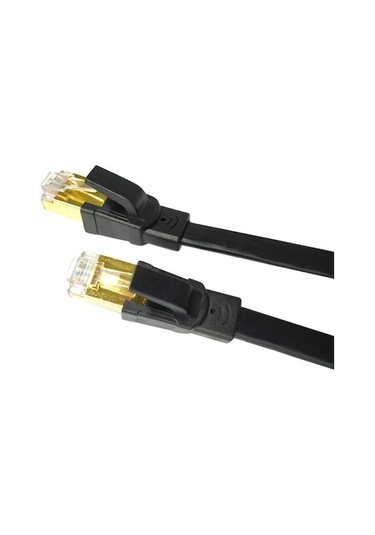 Ebitda Yüksek Hız 40gbps Cat8 Kablosu - 2000mhz Bant Genişliği, Altın Kaplama, 10m Siyah Yeni Desen