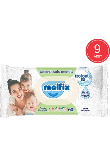 Molfix Ferah Temizlik Izotonik Sulu Mendil 9 X 60'Lı