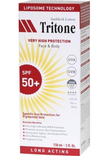 Tritone Yüz ve Vücut için Güneş Losyonu Spf 50+ 150 ML