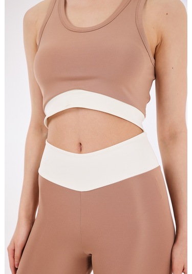 Scorp Sense Kadın Spor Kısa Biker Tayt Bej STANDART