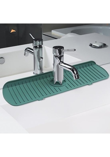 Gri Lavabo Sıçrama Koruması Yumuşak Esnek Hızlı Kuru Evrensel Damlama Tutucu Tepsi Lavabo Musluğu Kurutma Mat Sıçrama Yakalayıcı Mutfak Malzemeleri M Gri