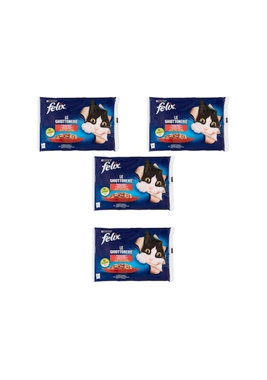 Felix Multipack Sığır ve Tavuk Etli Yetişkin Yaş Kedi Maması 4'lü 4 x 85 G