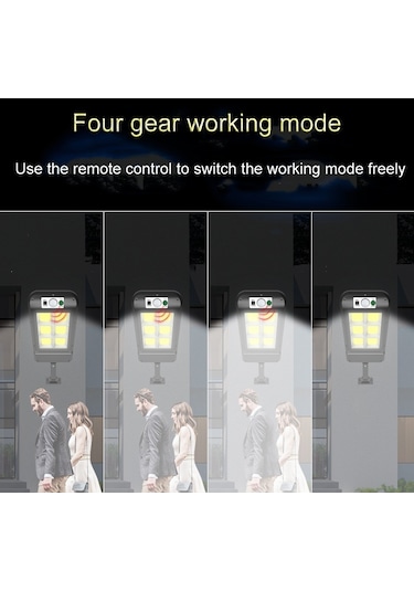 Cbtx Bahçe Aydınlatma Güneş Enerjili Duvar Lambası Açık Su Geçirmez İndüksiyon Bahçe Aydınlatma Ev Sokak Lambası Uzaktan Kumanda İle 8 X 16led