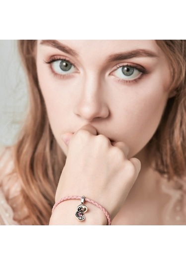 Fastbuy S925 Ayar Gümüş Aşk Sürpriz Kolye Ve Dıy Bilezik Aksesuarları Pembe Çok Renkli Çok Renkli