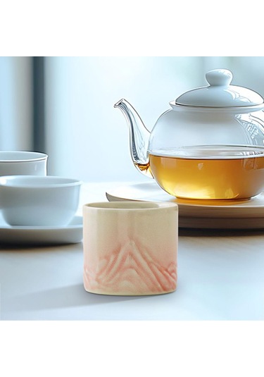 Dolıty Porselen Çay Kupası Boyalı Yaprak Ev Kırmızı Kırmızı