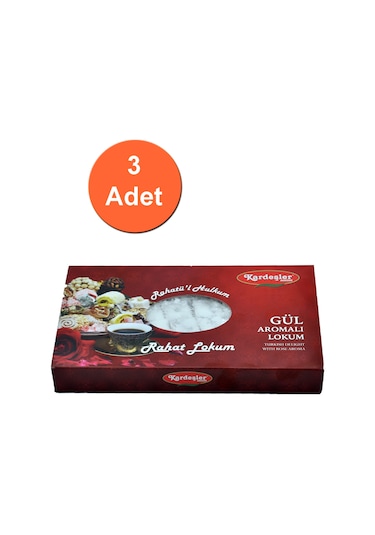 Kardeşler Şekerleme Gül Aromalı Hediyelik Lokum 3 x 700 G
