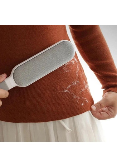 1 Adet, Yeniden Kullanılabilir Tüy Alma Fırçası, Tüy Alıcı, Dolaşık Açma Fırçası, Giysiler, Çamaşır, Kanepe, Yatak, Araba Koltukları Ve Kumaşlar İçin Saç Tozlama Fırçası Gri