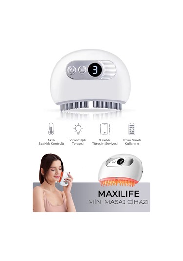 Tmj Masaj Cihazı Isı, Titreşim Ve Tens Pulse Özellikli Şarjlı Mini Masaj Aleti Beyaz