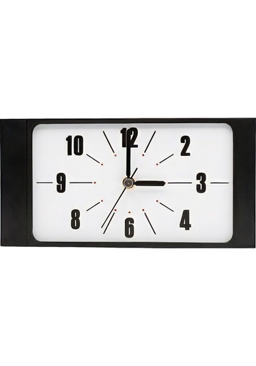 Fibrika Store Retro Station Duvar Saati - Minimalist Tasarım Siyah