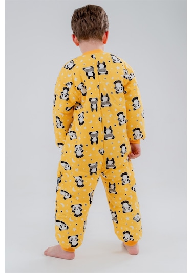 Kız Erkek Çocuk Kalın Elyaf Dolgulu 2.5 Tog Desenli Uyku Tulumu-sarı Sarı