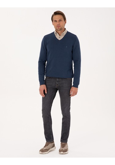 Pierre Cardin Erkek İndigo Melanj Kazak /triko 50314190-vr155 Indigo Melanj