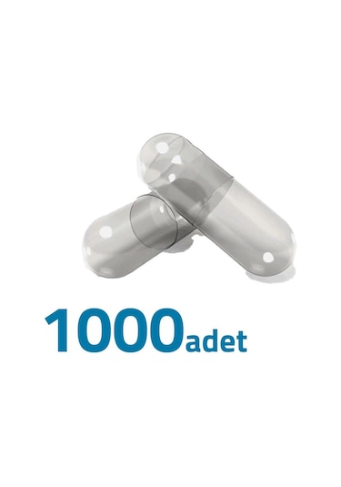 Orta Boy Şeffaf Boş İlaç Kapsülü 0'' 1000 Adet-600mg Helal Sertifikalı