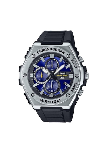 Casio Mwa-300h-2avdf Quartz Silikon Siyah Mavi Kadran 51 Mm Erkek Kol Saati Gri