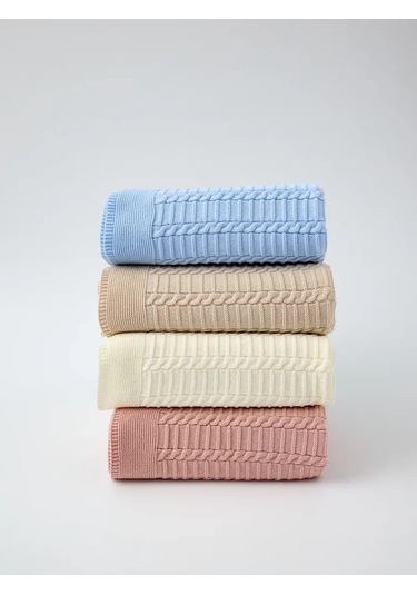 Mk Accessories Yenidoğan İçin Örgü Battaniye 100x100 Cm 269118676 Tozlu Pembe