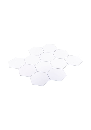 Tenfowee 12 Adet Gümüş Renkli Akrilik Hexagon Yansıtır Duvar Sticker - Yeni Ve Kaliteli Malzeme İle Diğer